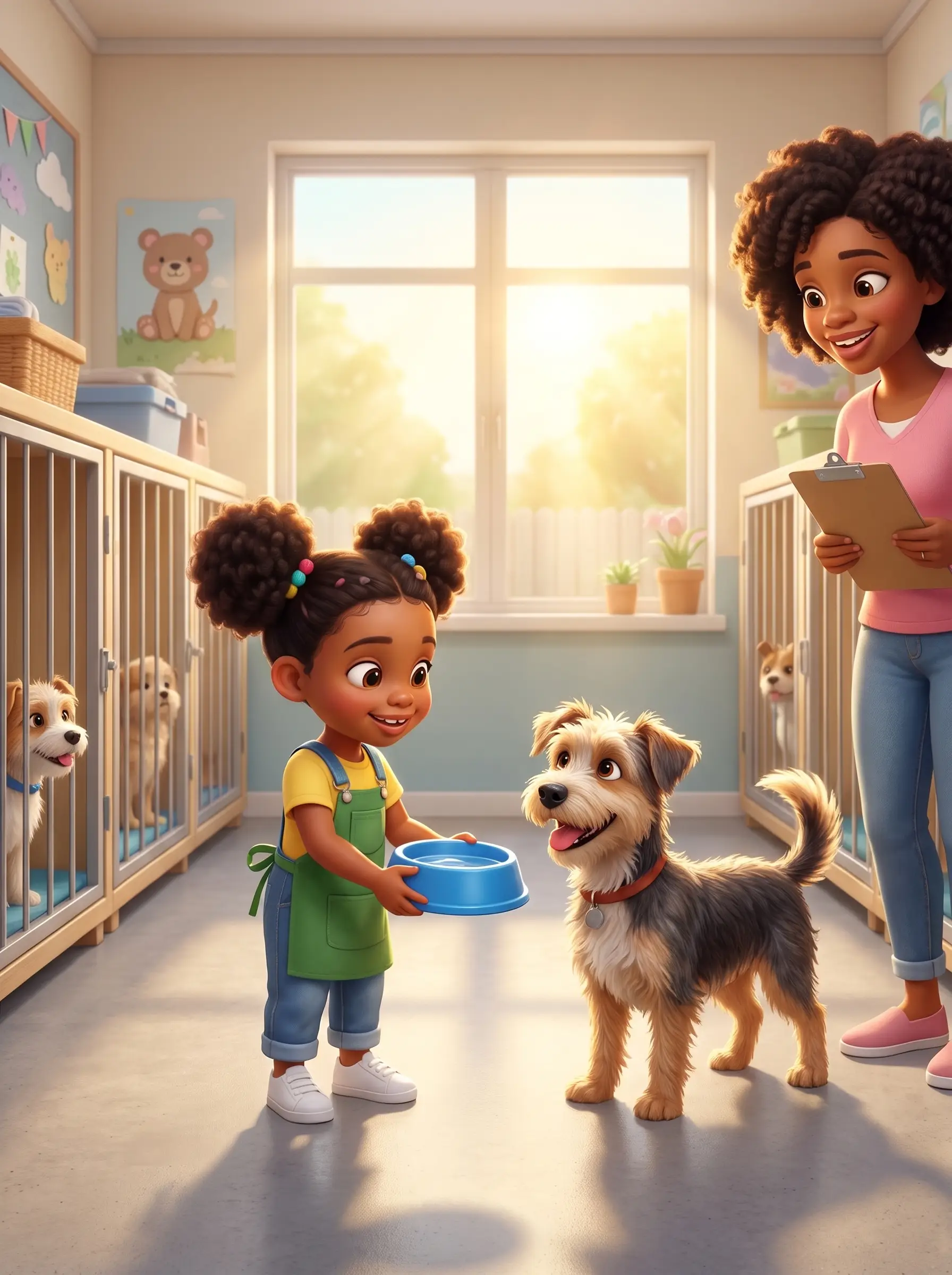 Amelia helping at an animal rescue